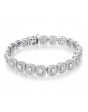 Cushion Shape Design Diamond Bracelet in 18ct White Gold with Princess Cut Diamonds